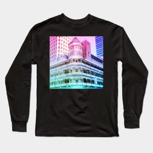 Pastel Brisbane City Down Under Bar Print Long Sleeve T-Shirt